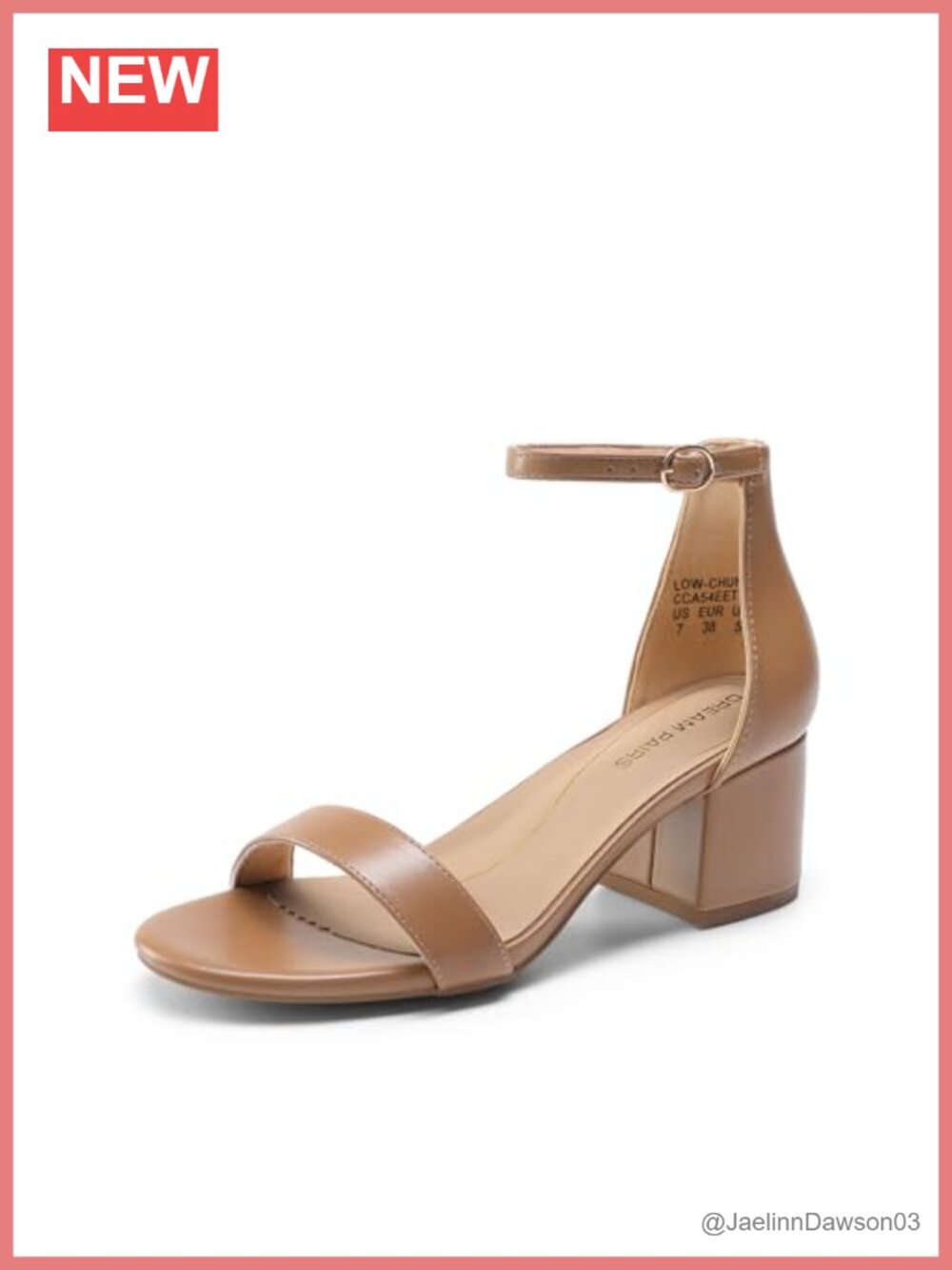Women's Low Block Heel Sandals with Ankle Strap, Chunky Heels for Weddings